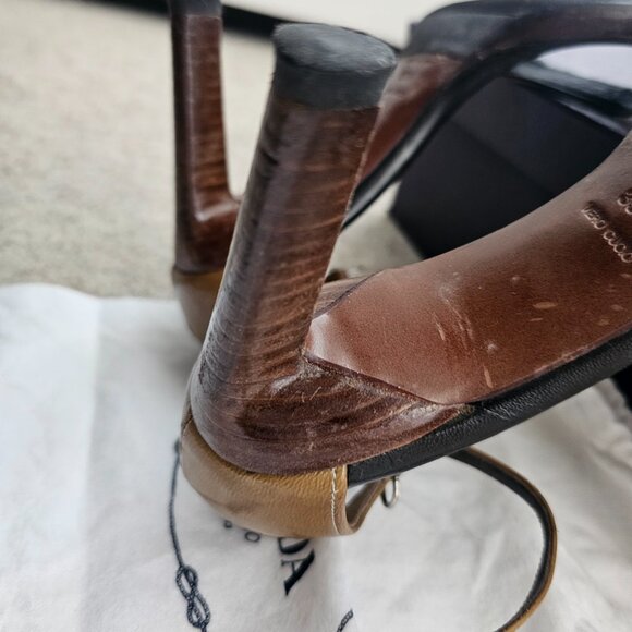 Prada VINTAGE Ankle Strap Heels Sandals Color Giunco Size EU 35.5 - Picture 5 of 16